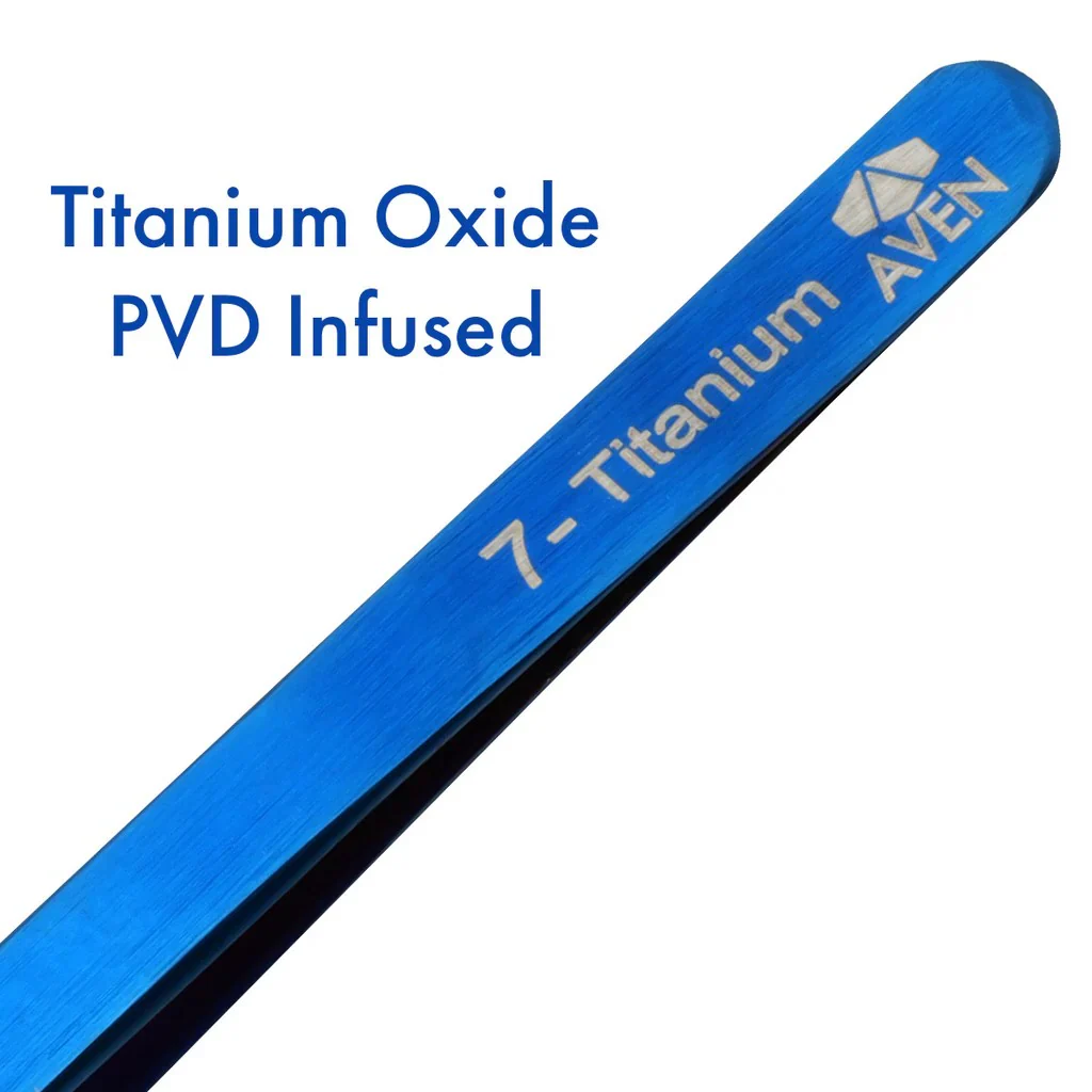 Aven Tools 18072TTB Titanium Blue Tweezers, Pattern #7 - Image 3