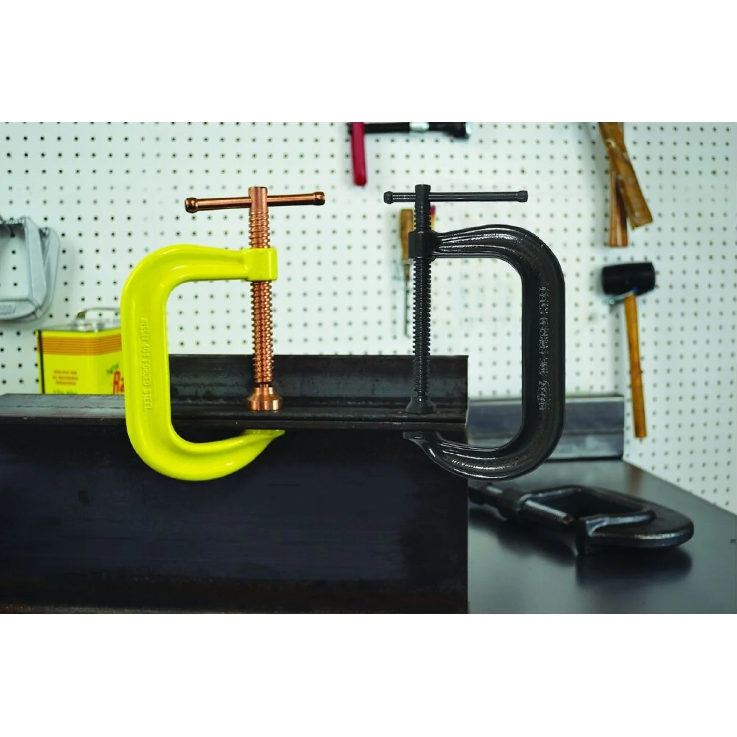 Bessey CDF403CHV C-clamp, drop forged, copper spindle, Hi Vis frame, 3 In. x 2 3/8 In., 3500 lb - Image 2