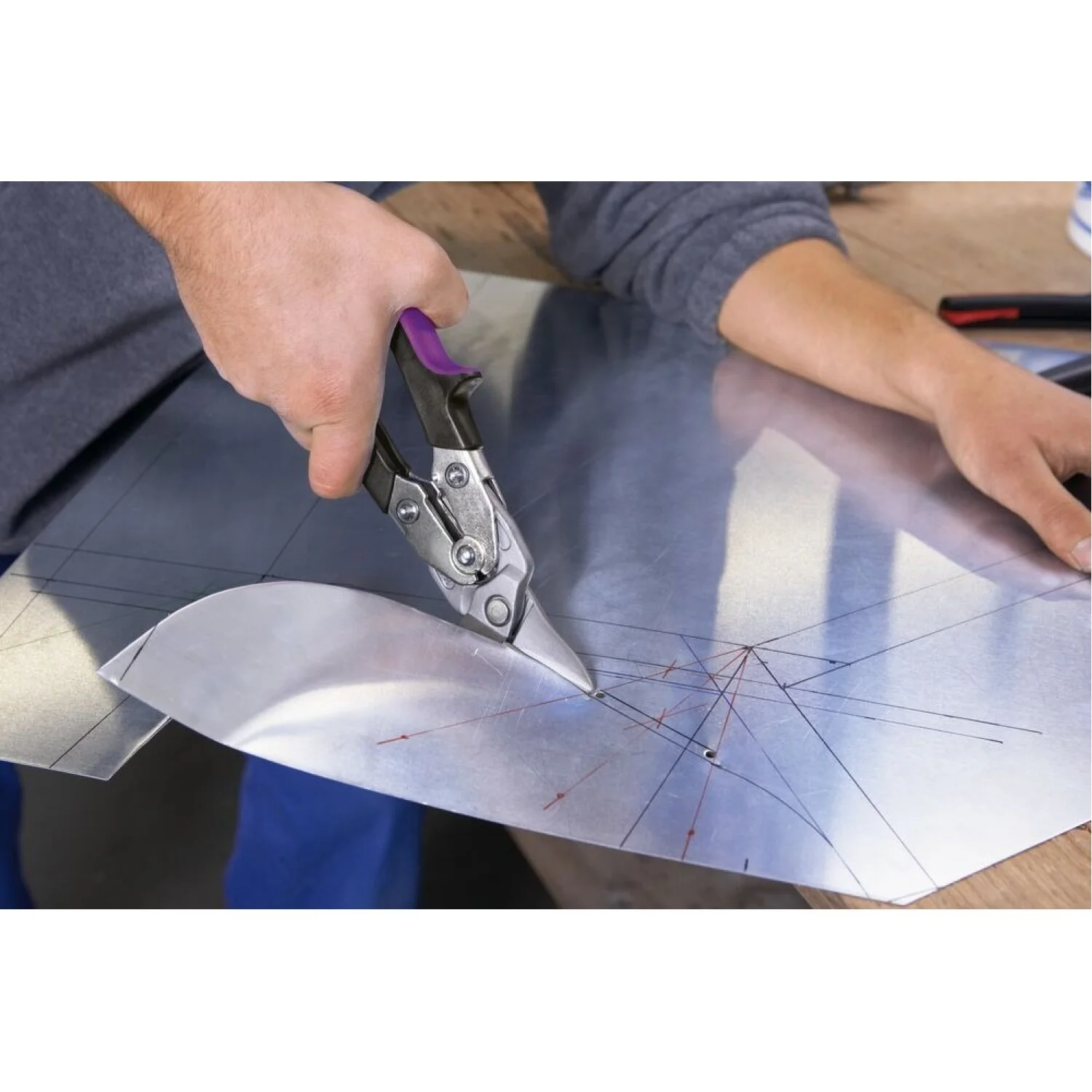 Bessey D27AH-BE Snip, High Speed Steel Shape & Straight Snips - Right - Image 4