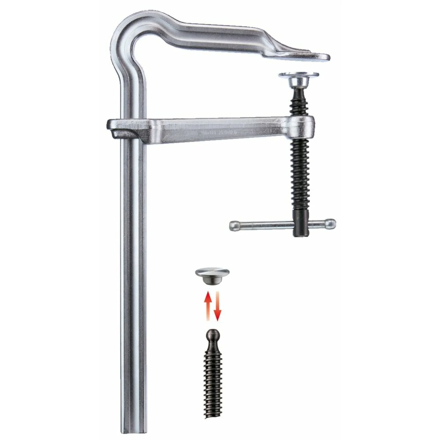 Bessey RSC-12 Clamp, anti-vibration, Omega bend style, 12 In. x 5.5 In., 1100 lb