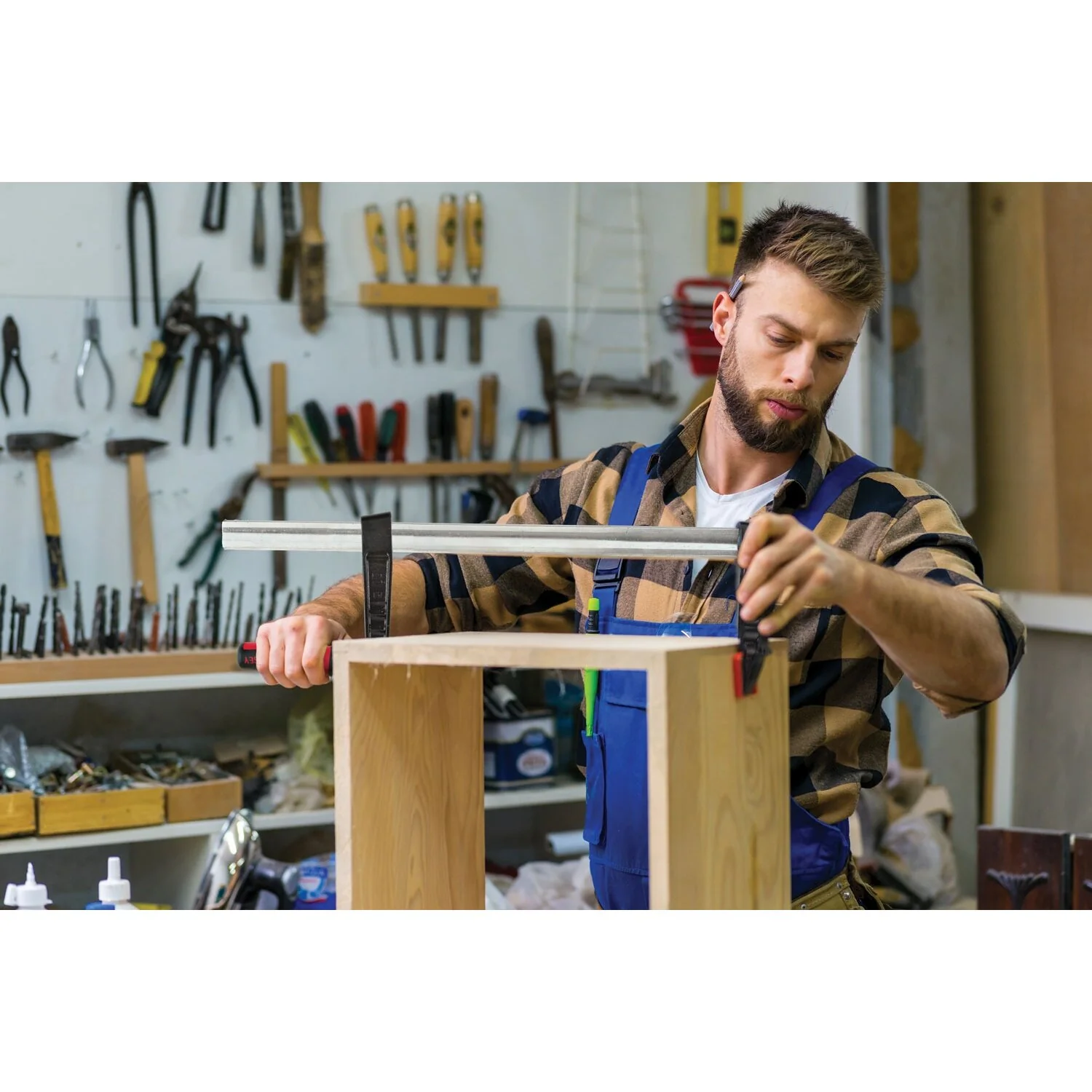 Bessey TG4.540+2K Clamp, woodworking, F-style, 2K handle, replaceable pads, 4.5 In. x 40 In., 1000 lb - Image 11