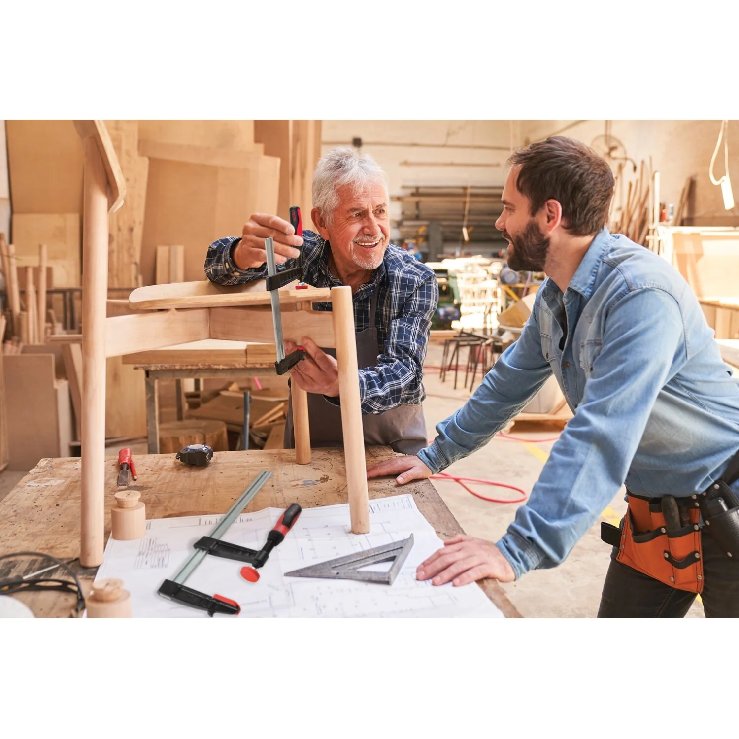 Bessey TG4.540+2K Clamp, woodworking, F-style, 2K handle, replaceable pads, 4.5 In. x 40 In., 1000 lb - Image 7