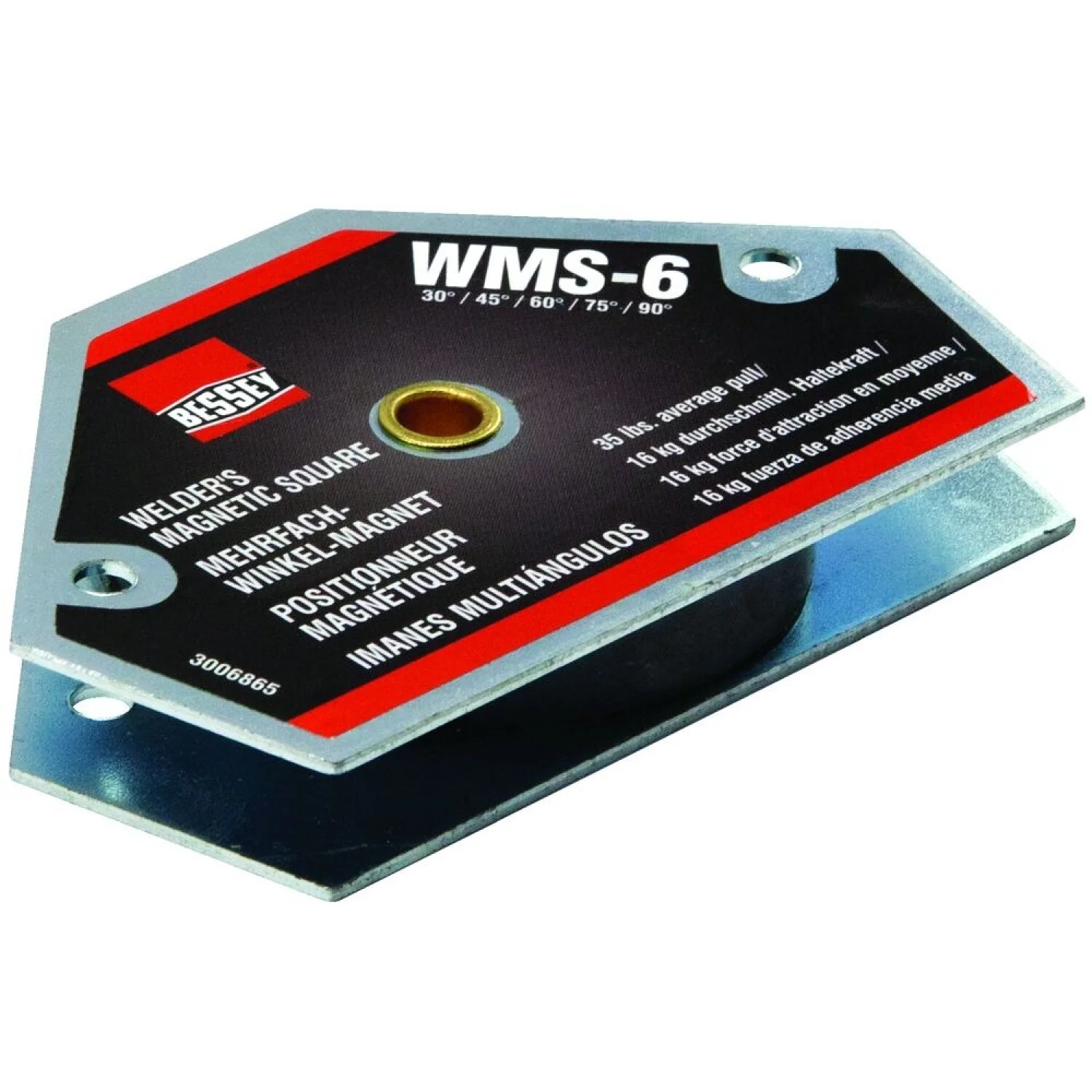 Bessey WMS-6 Magnet, magnetic square, 30/45/60/75/90 degree angles, 52 lbs pull - Image 2