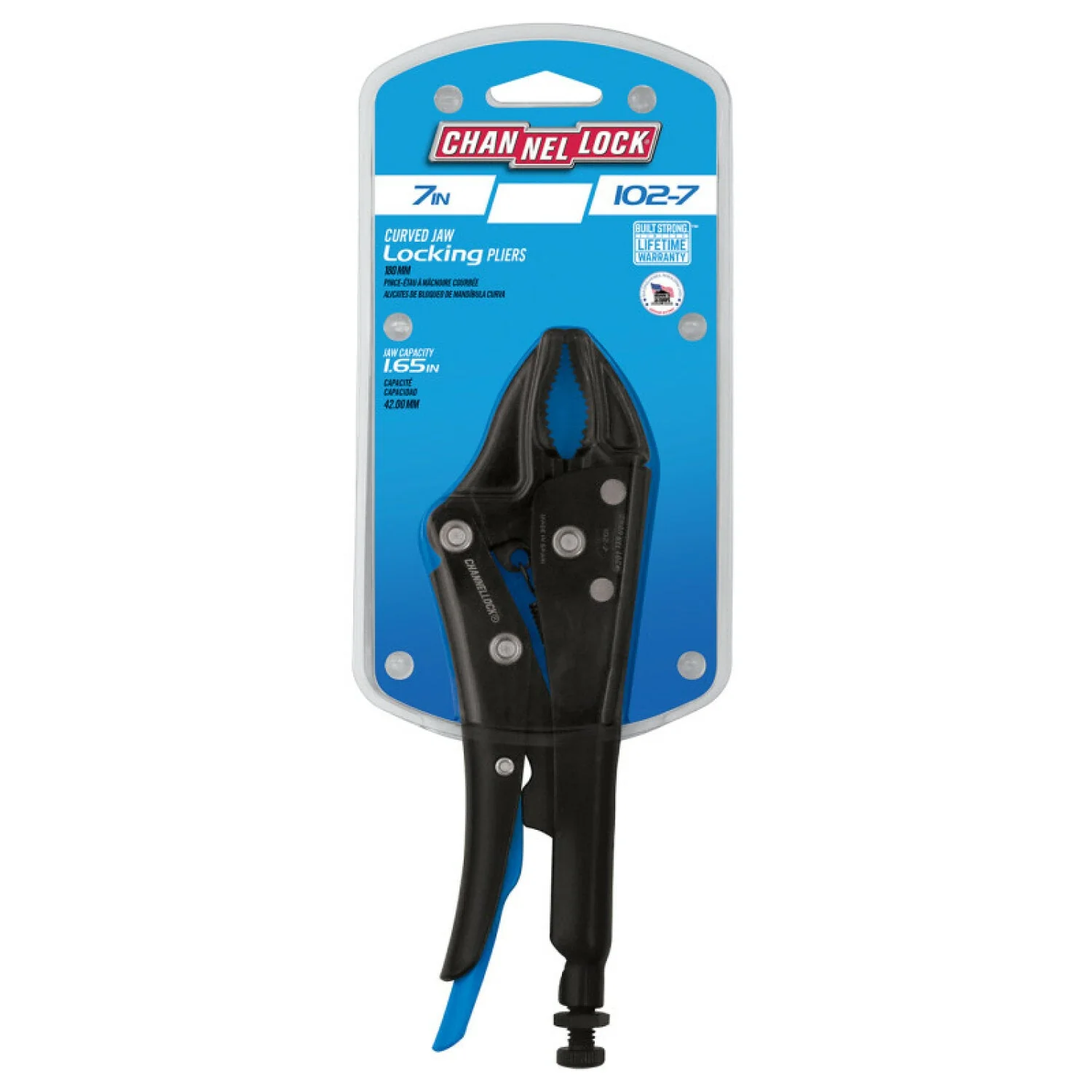 Channellock 102-7 7-Inch Curved Jaw Locking Pliers With Cutter - Image 3
