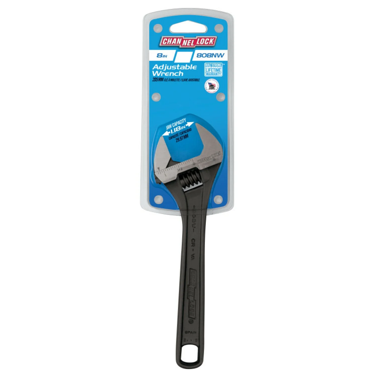 Channellock 808NW 8-inch Adjustable Wrench - Image 2