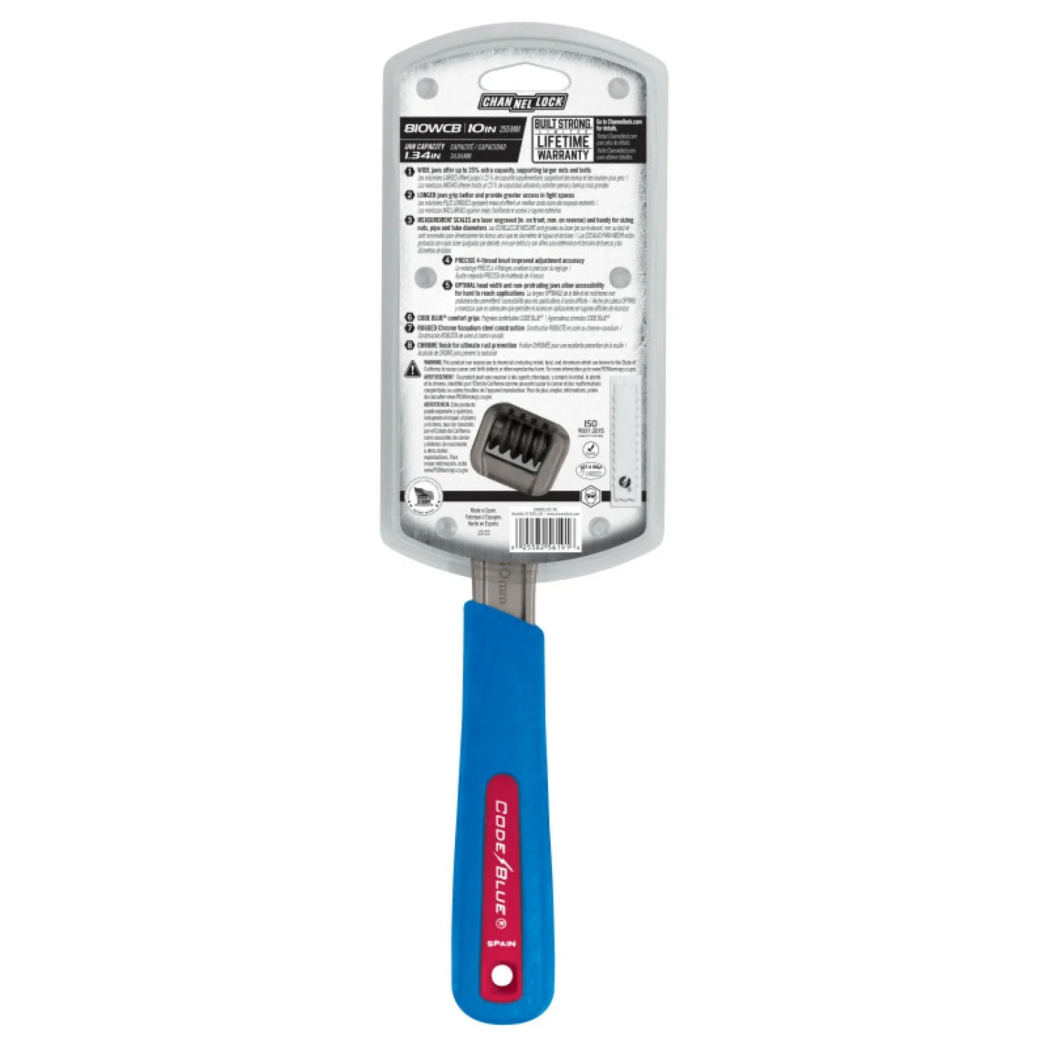 Channellock 810WCB 10-inch Code Blue Adjustable Wrench - Image 3