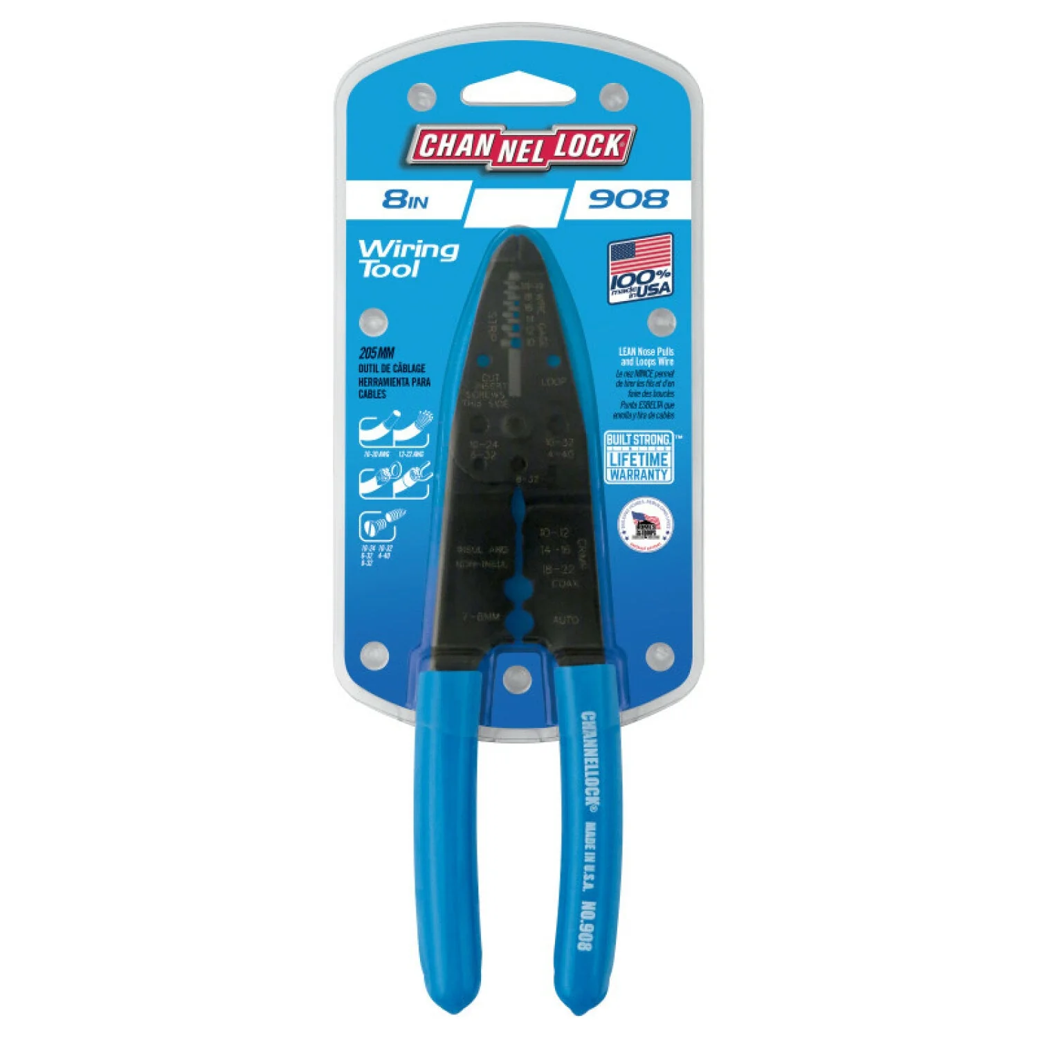 Channellock 908 8.25 Inch Wire Strippers - Image 2