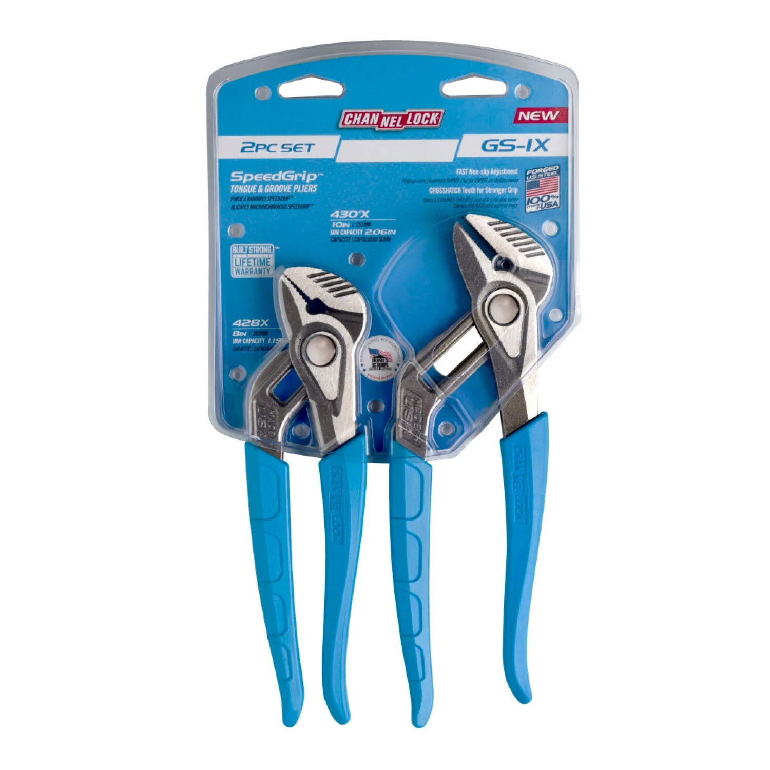 Channellock GS-1X 2Pc SPEEDGRIP Tongue & Groove Pliers Set - Image 2