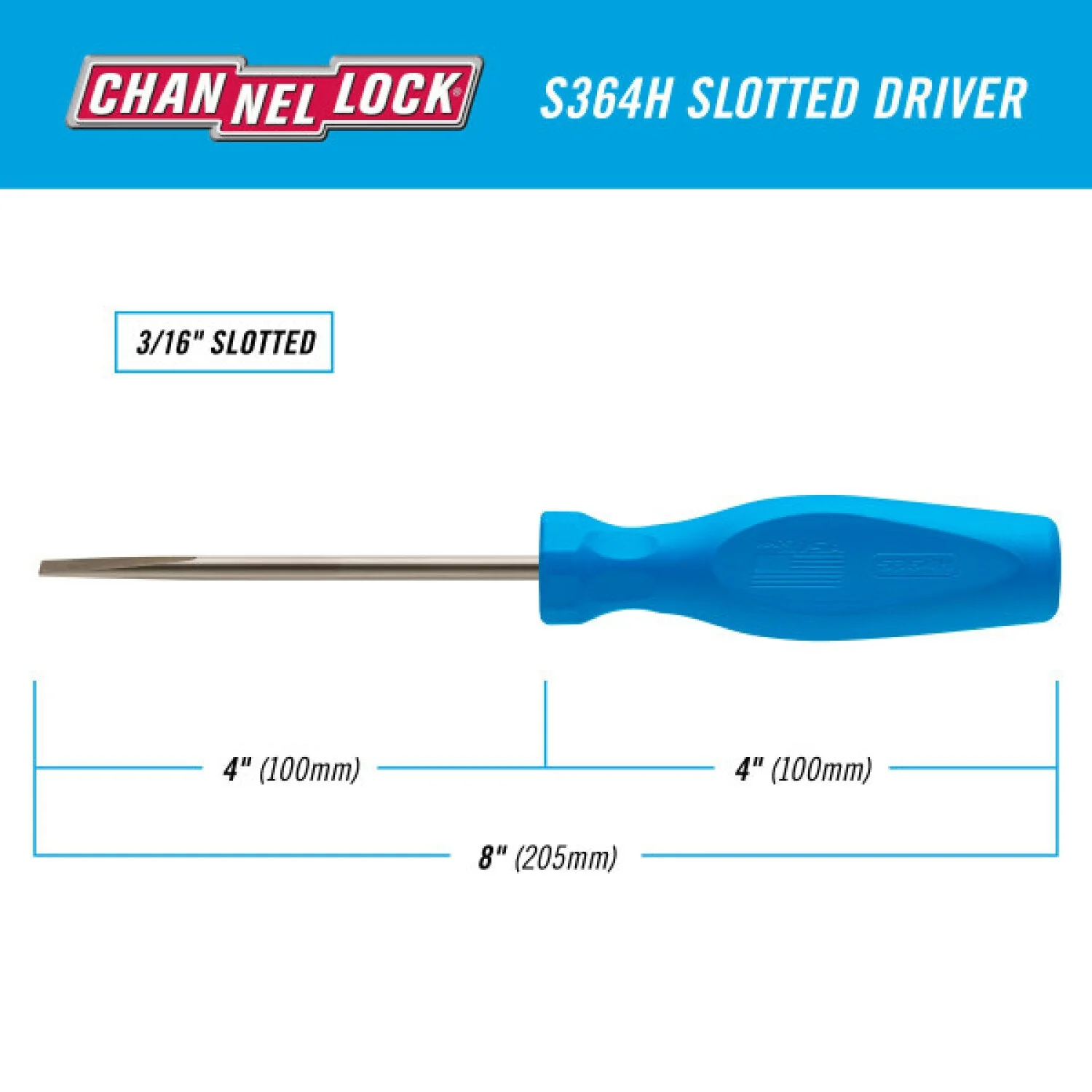 Channellock S364H Slotted 3/16 x 4-Inch Professional Screwdriver - Image 5