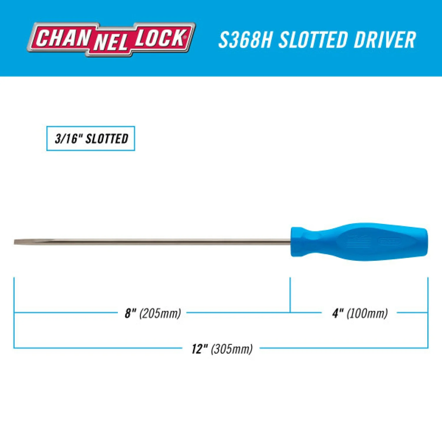 Channellock S368H Slotted 3/16 x 8-Inch Professional Screwdriver - Image 5