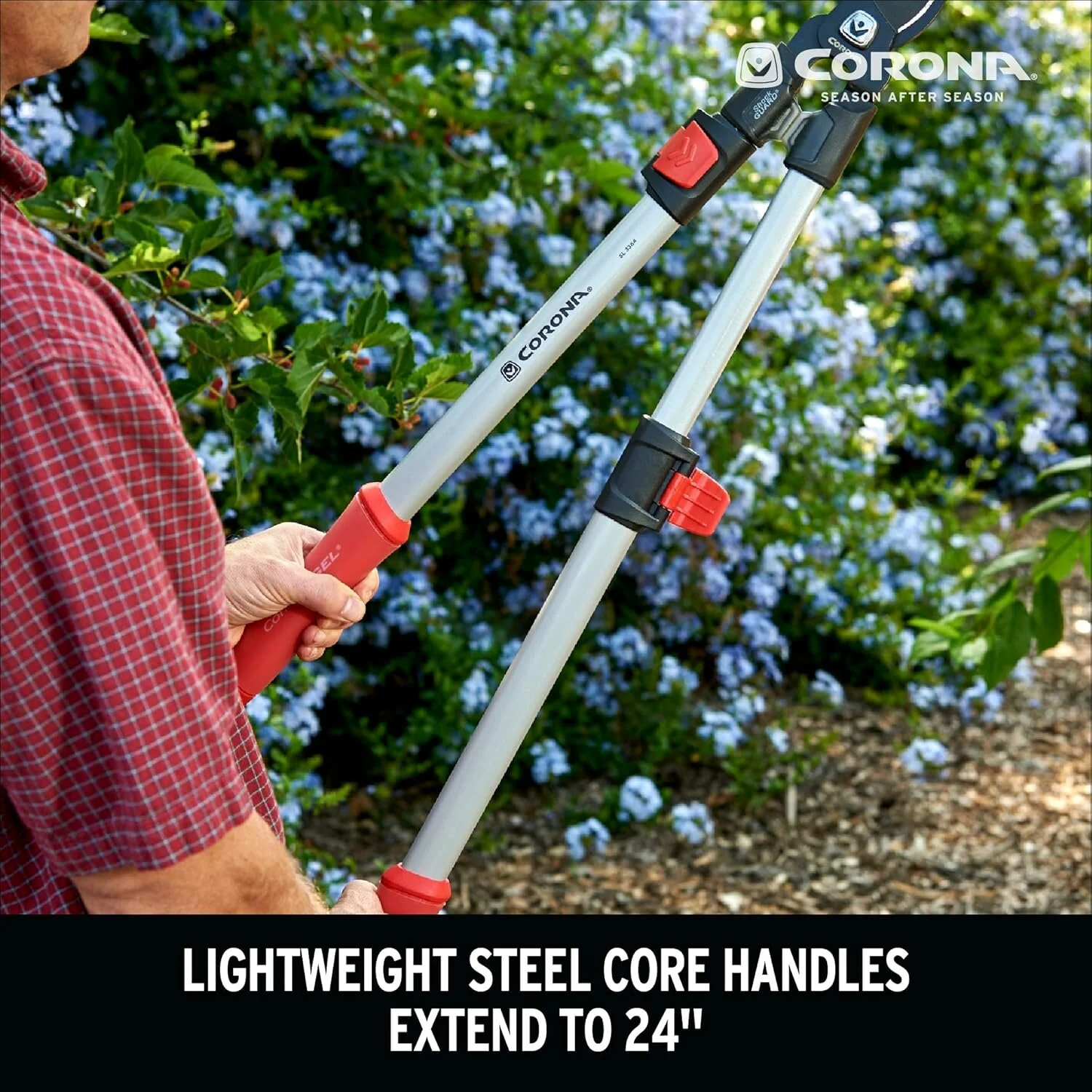 Corona HS 3344 Extendable Hedge Shears with ComfortGEL® Grip, 8 in. Blades, 17 in Handles - Image 7