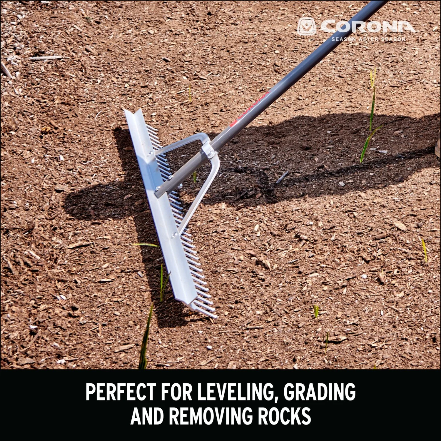 Corona RK16630 Full Aluminum Landscape Rake, 36 in. Head, 36 Tines, Poly Grip - Image 10