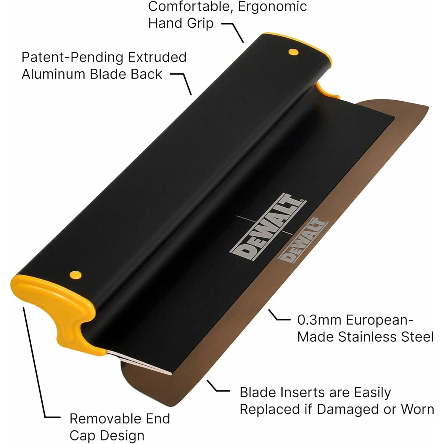 Dewalt DXTT-2-916 16 in. Skimming Blade - Aluminum Housing with 0.012 in. (0.3mm) Replaceable Stainless Steel Blade Insert - Image 5