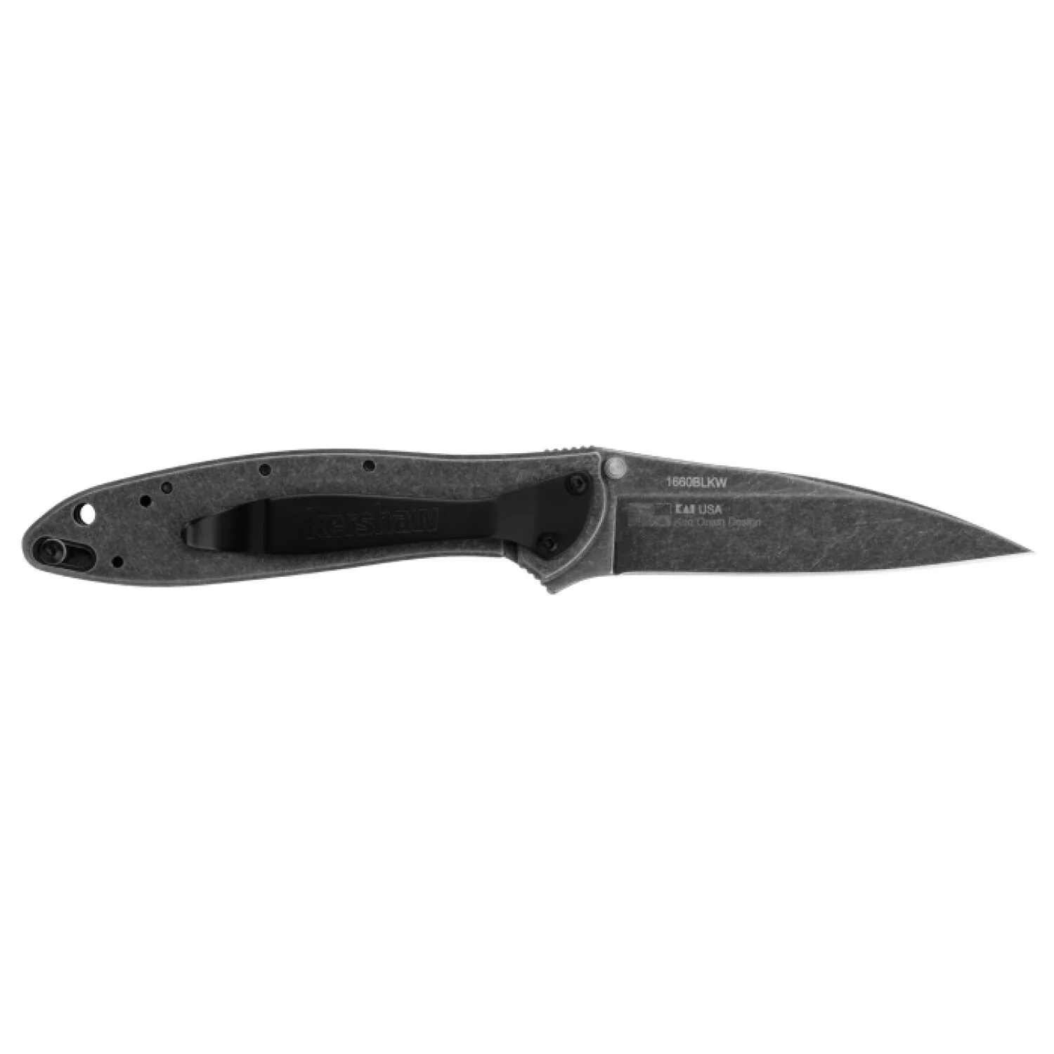 Kershaw 1660BLKW Leek - BlackWash - Image 2