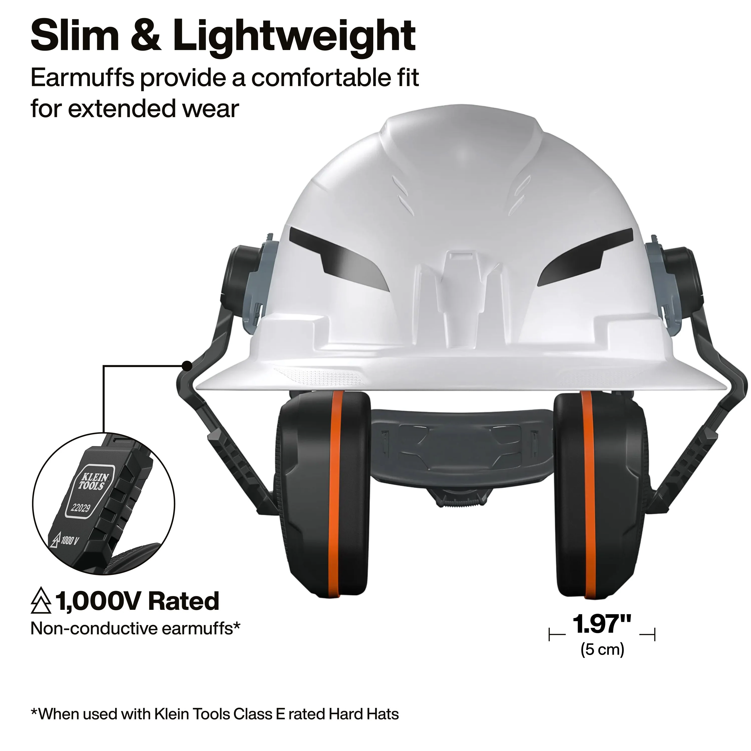 Klein Tools 22029 Slim Non-Conductive Hard Hat Earmuffs - Image 5