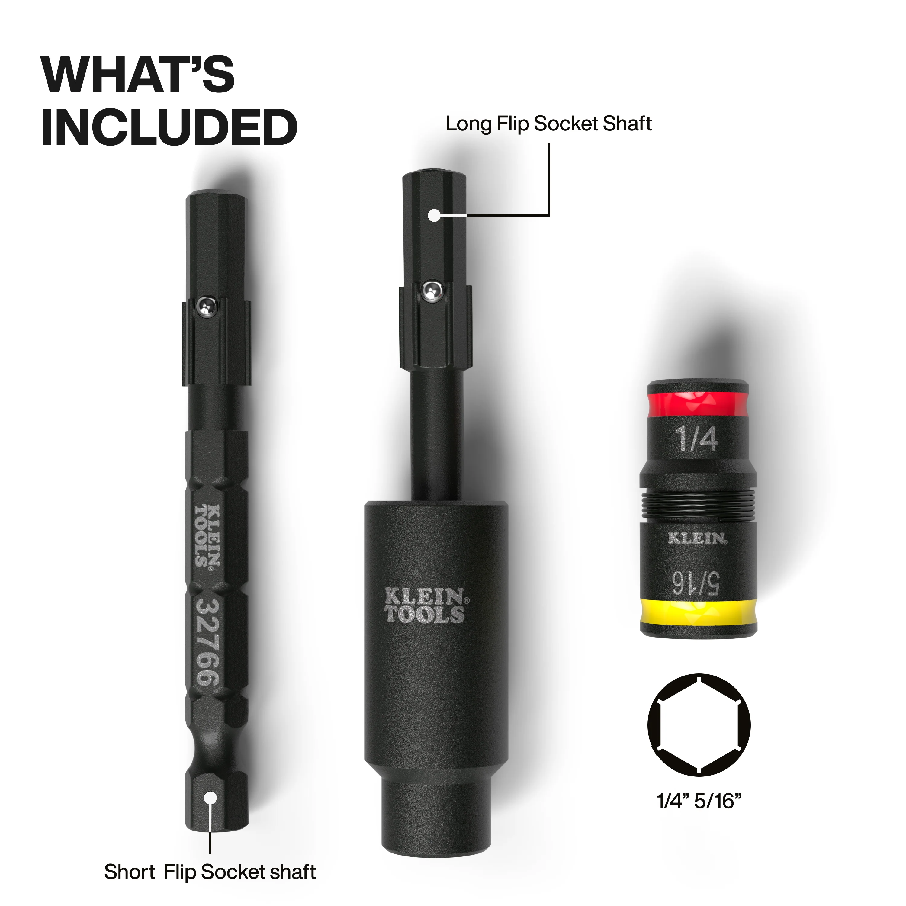 Klein Tools 32982 Impact Flip Socket With Swivel Adapter, 3 Pc. - Image 2