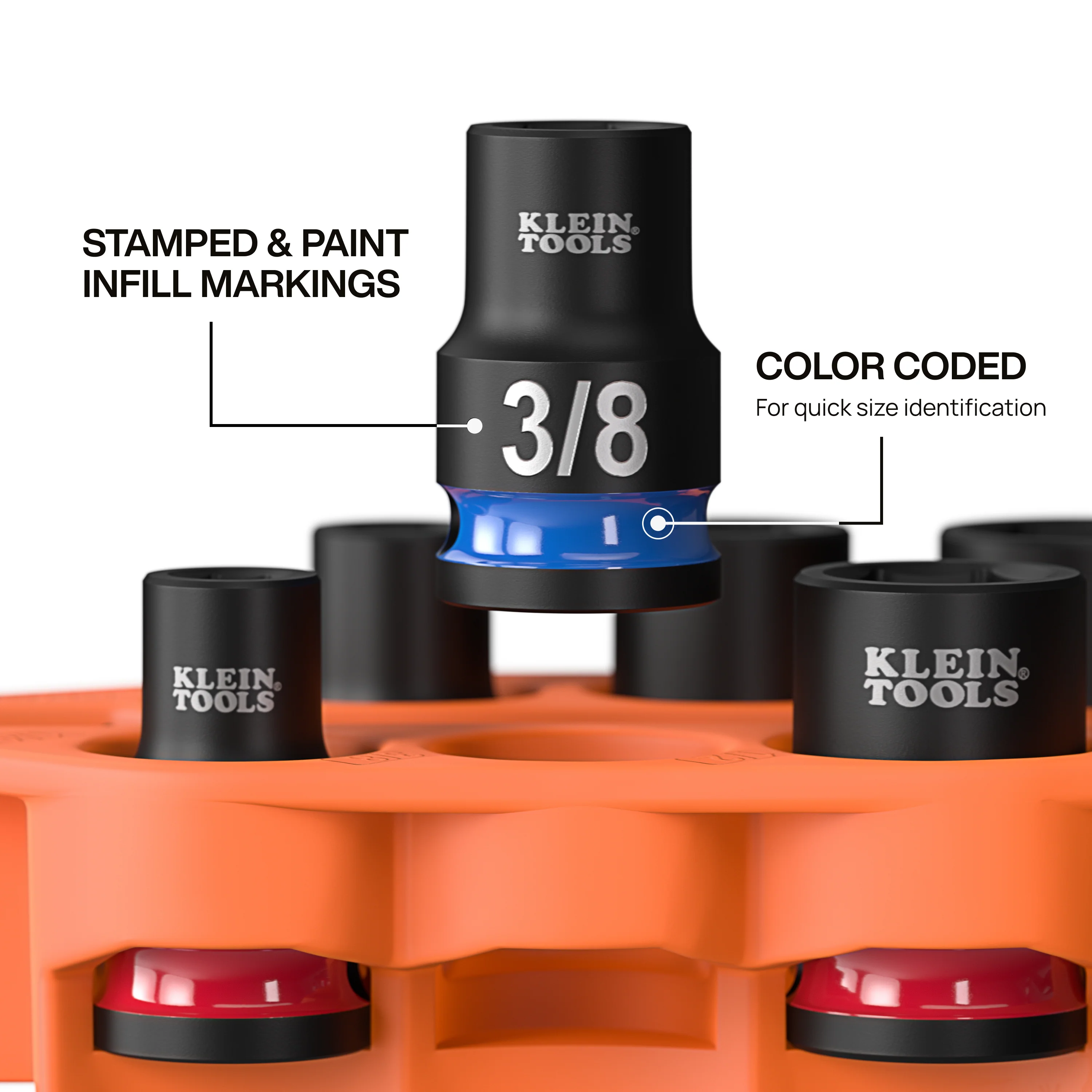 Klein Tools 33808 Grab-And-Go Impact Socket Set, SAE, 7 Pc. - Image 4