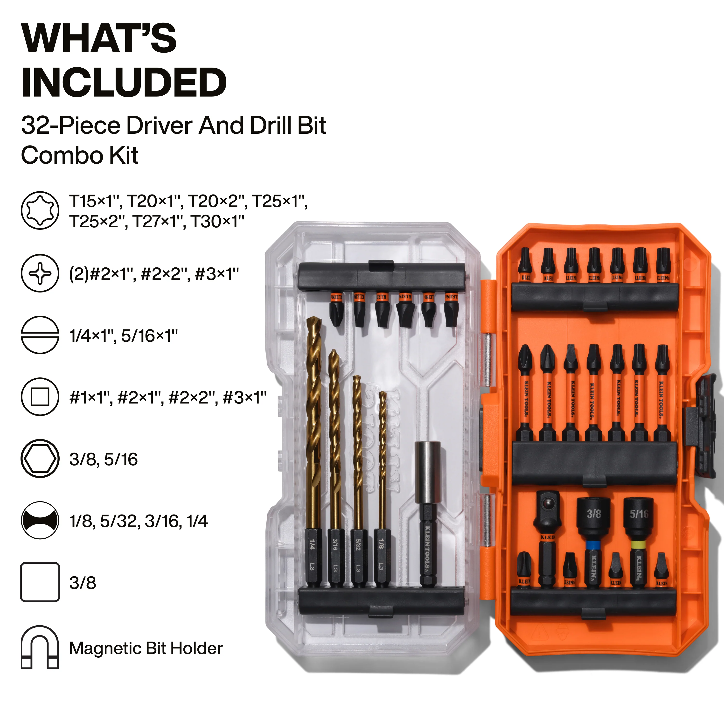 Klein Tools 33811 Drill and Driver Bit Set, 32 Pc. - Image 2