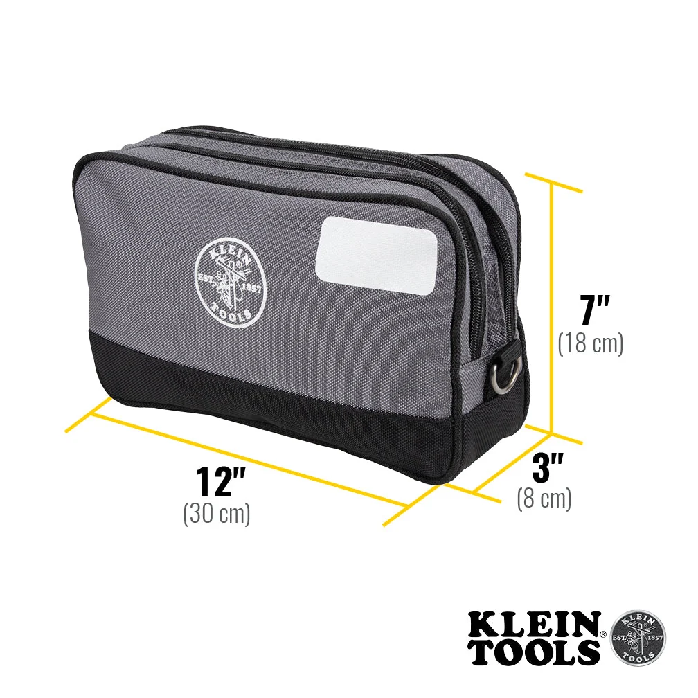 Klein Tools 55583 Double Zipper Bag, 12" x 7" - Image 2