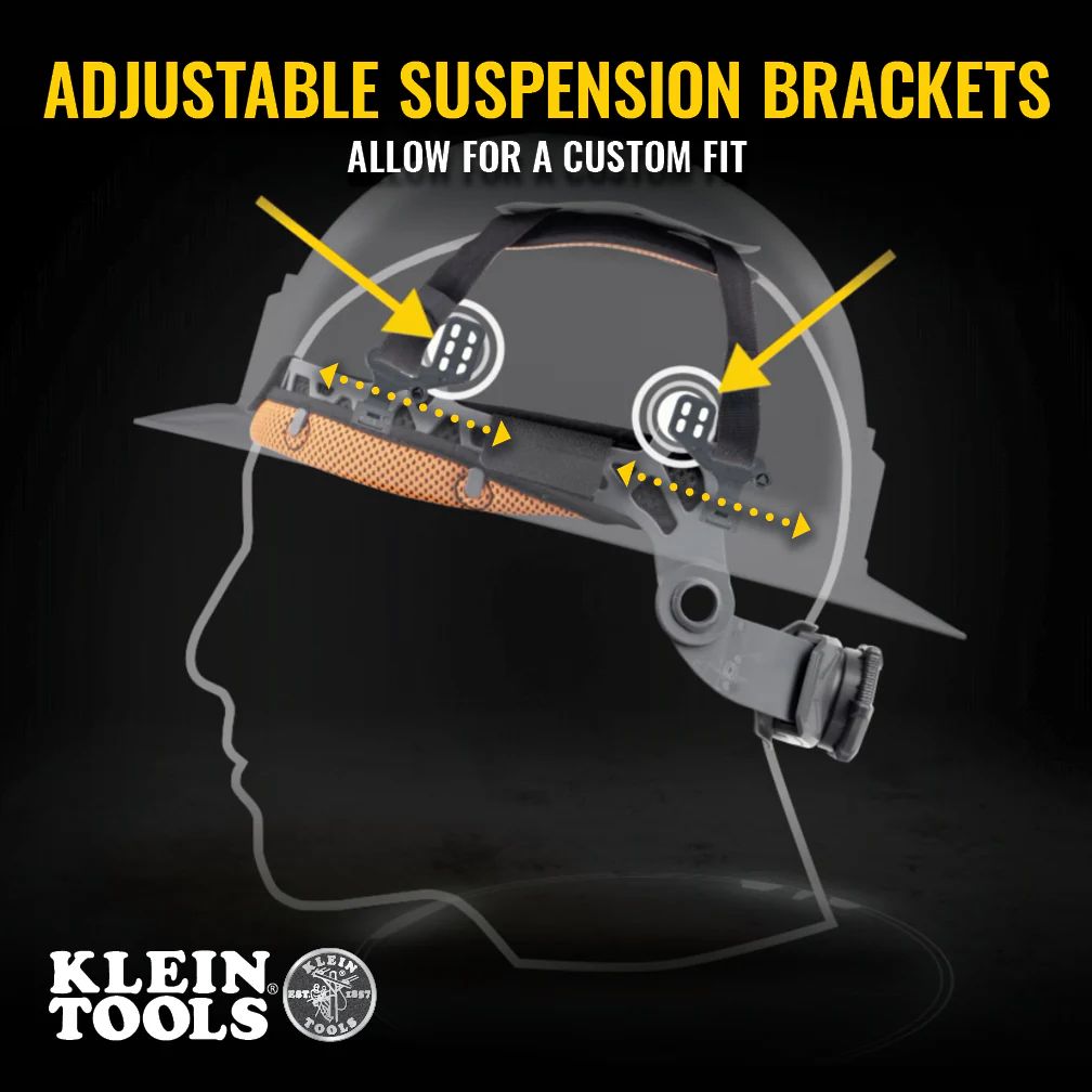 Klein Tools 60861BR Hard Hat, Vented, Full Brim Style, Orange - Image 6