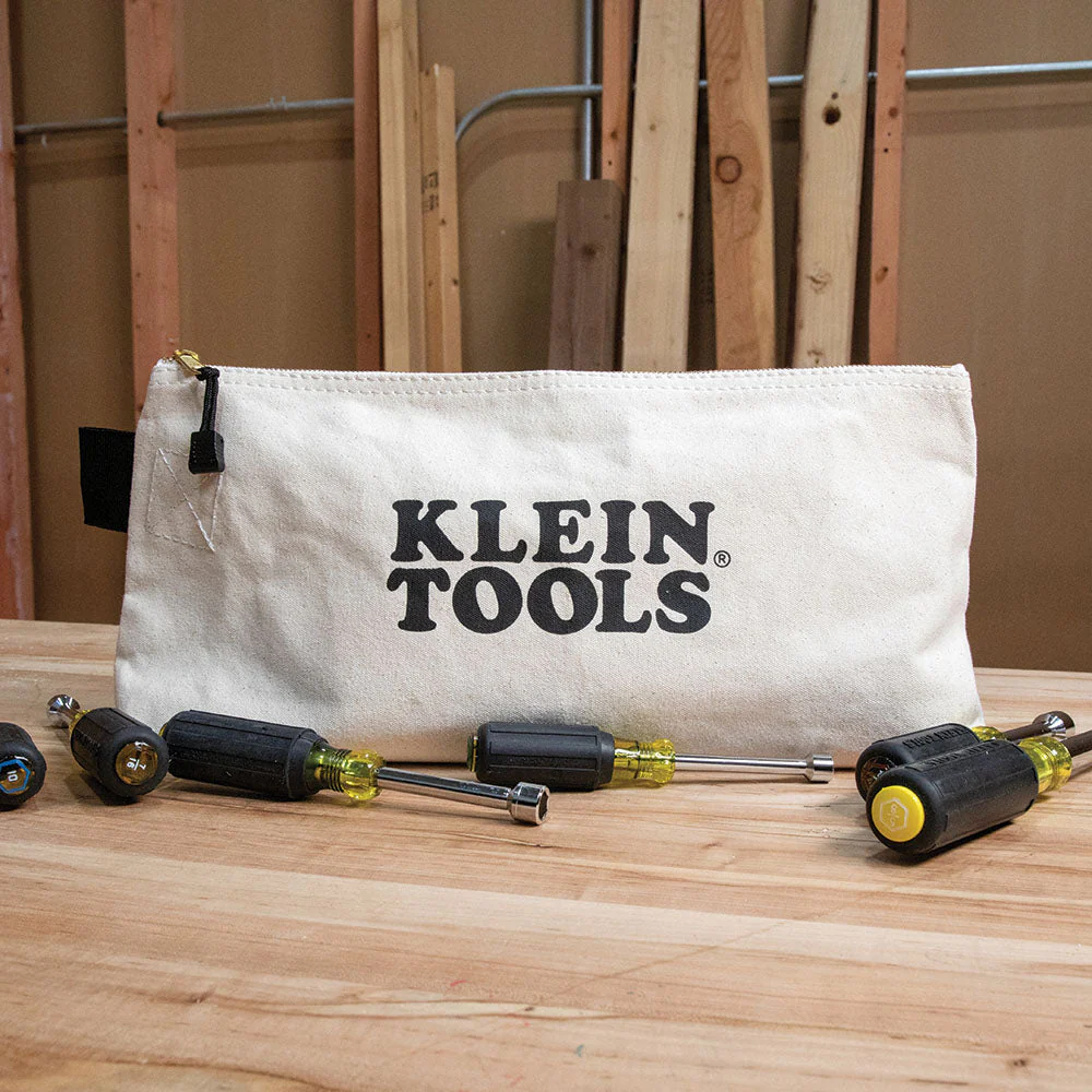 Klein Tools 62042 Zipper Bag, Extra-Long Canvas Tool Pouch, 16-Inch, Natural - Image 6