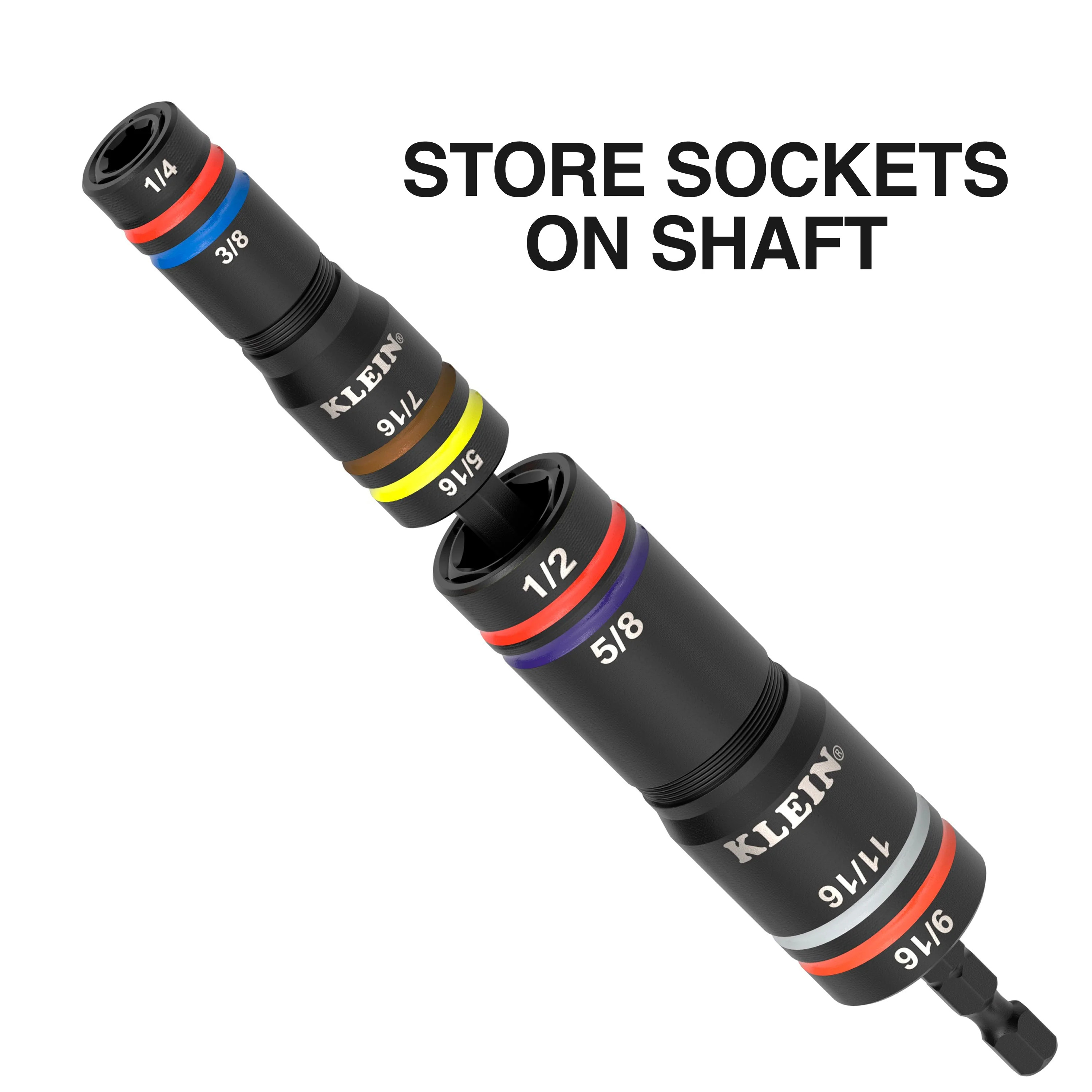 Klein Tools 654QS KNECT Quad-16 Heavy-Duty Impact Flip Sockets, SAE and Metric, 6 Pc. - Image 5