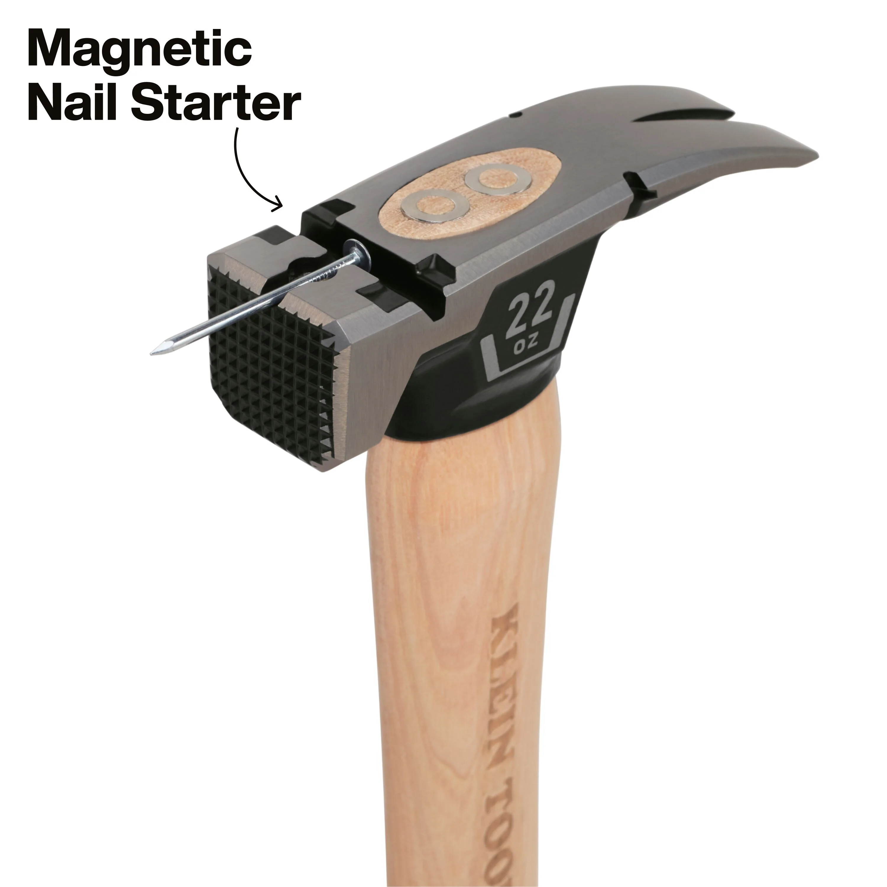 Klein Tools H80922H Milled Face Hickory Handle Hammer, 22-Ounce - Image 3