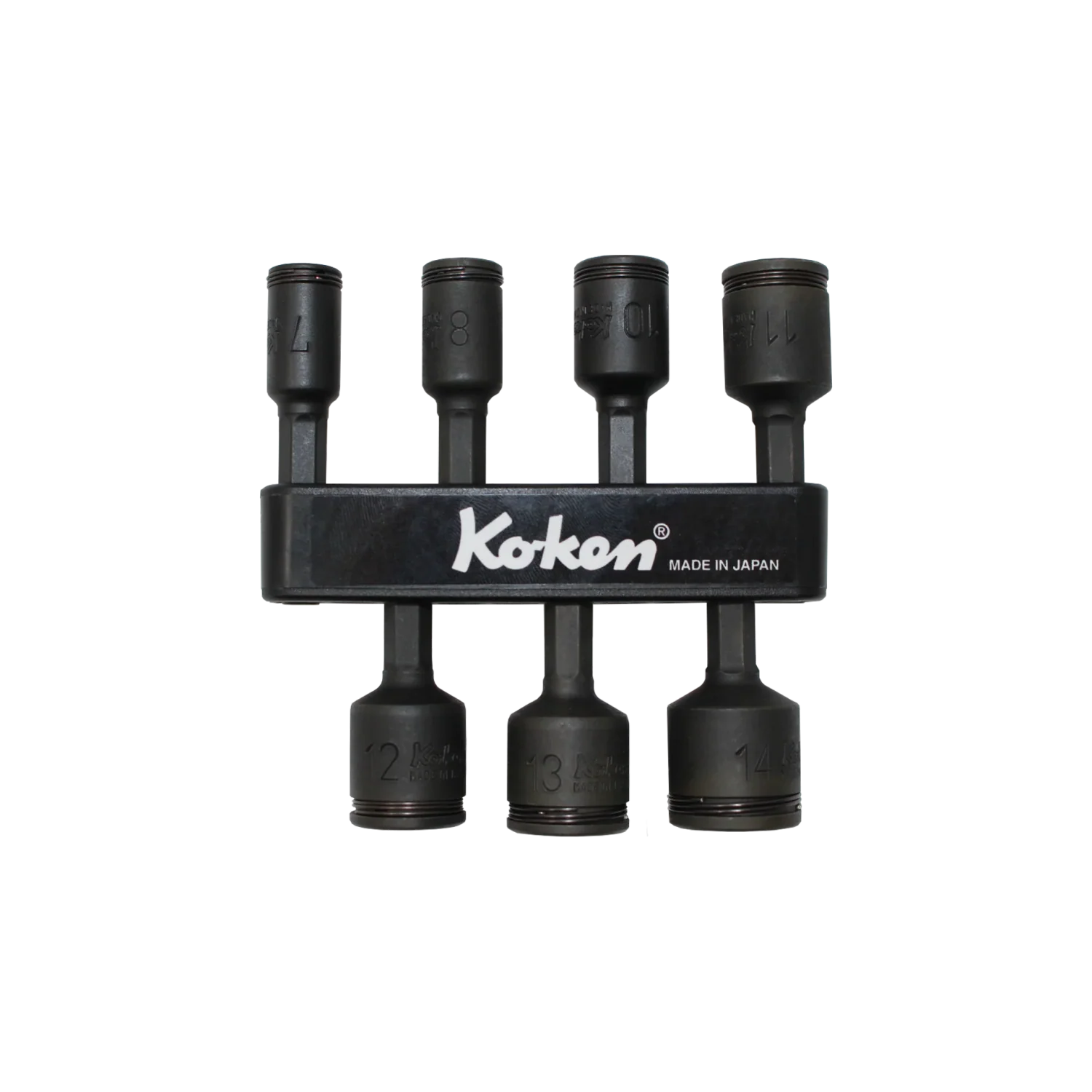 Ko-ken 113.50(2B)/7-H 1/4 Hex Dr. 7 Piece Impact 6-Point Metric NUT GRIP® Nut Setters 7-14mm