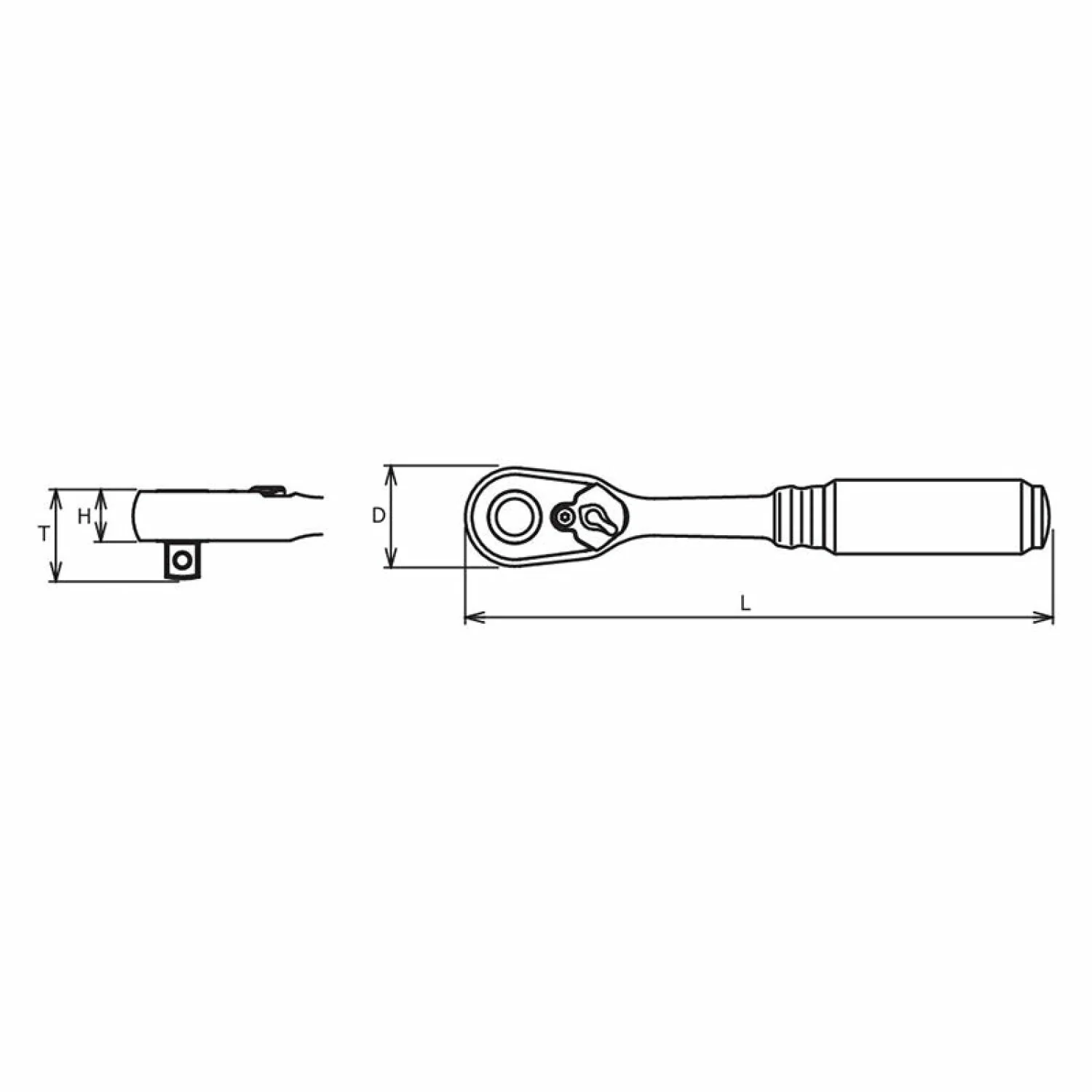 Ko-ken 3725ZB-280 3/8" Sq.Dr. Ratchet Handle 72 teeth Length 280mm - Image 2