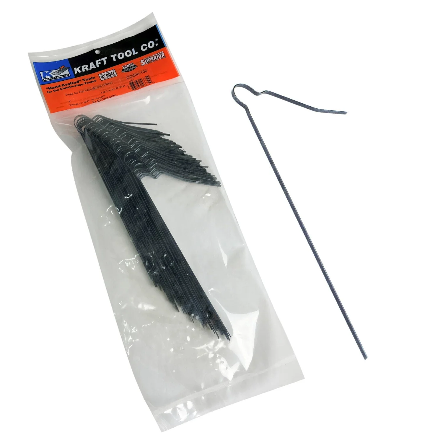Kraft Tool CC200-100 Replacement Tines for Flat Wire Texture Broom (Package of 100) - Image 2