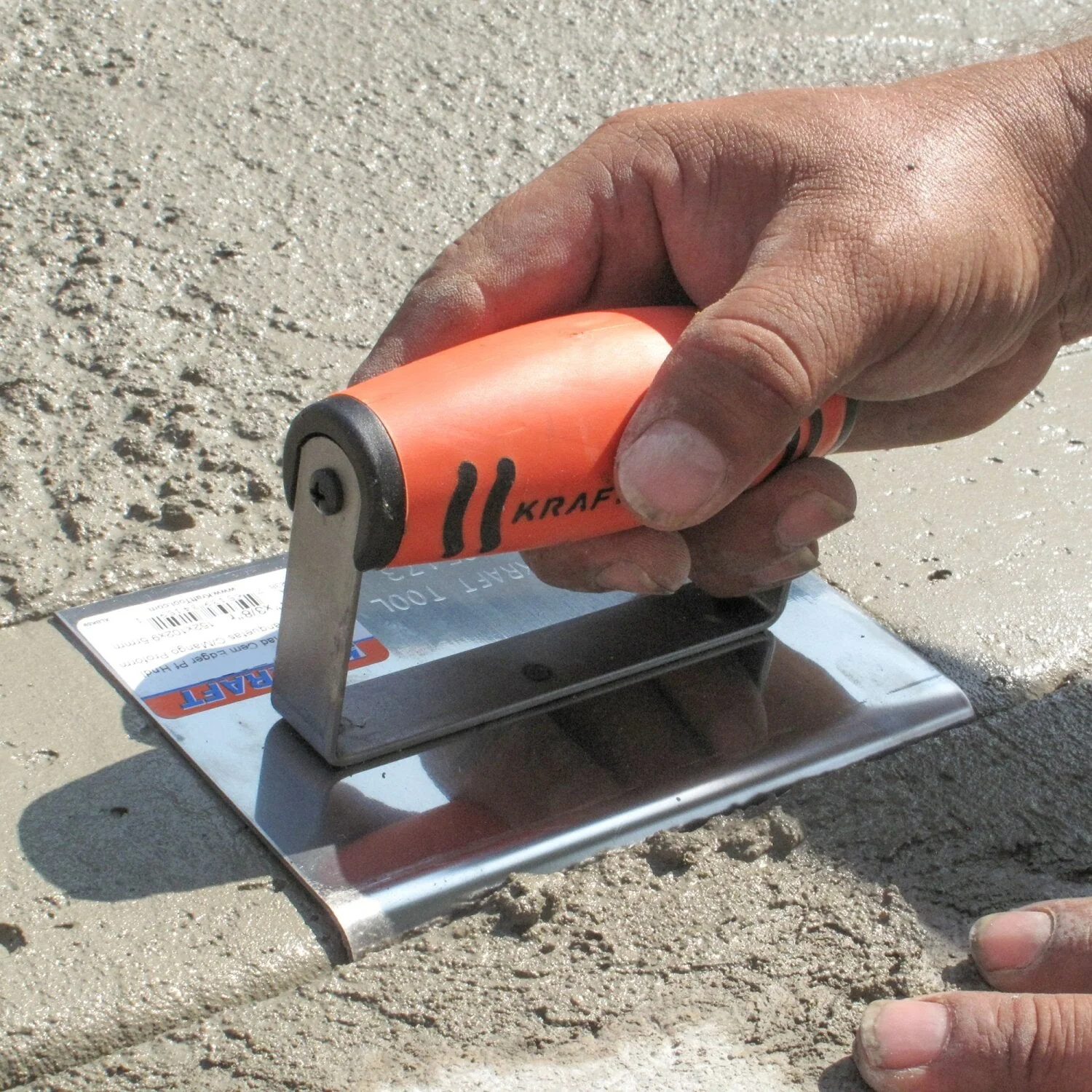 Kraft Tool CF161PF 6" x 1-1/2" 1/4"R Stainless Steel Cement Edger with ProForm Handle - Image 2