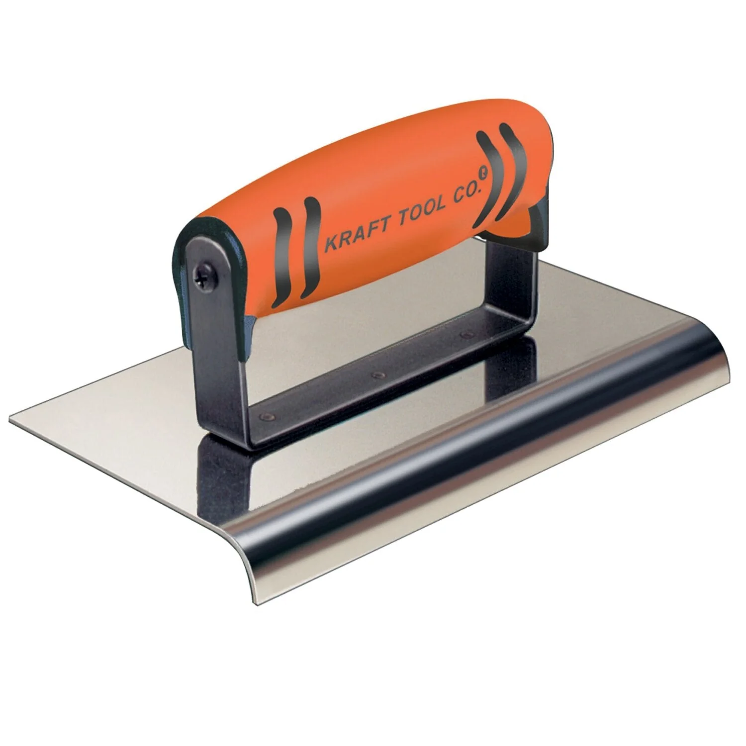 Kraft Tool CF172PF 6" x 4" 1/4"R Stainless Steel Cement Edger with ProForm Handle