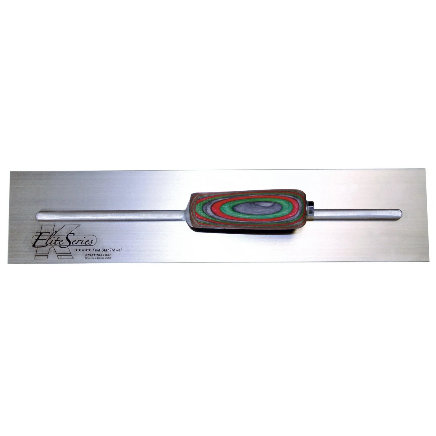 Kraft Tool CFE211 Elite Series Five Star 12" x 3" Carbon Steel Cement Trowel with Laminated Wood Handle - Image 2