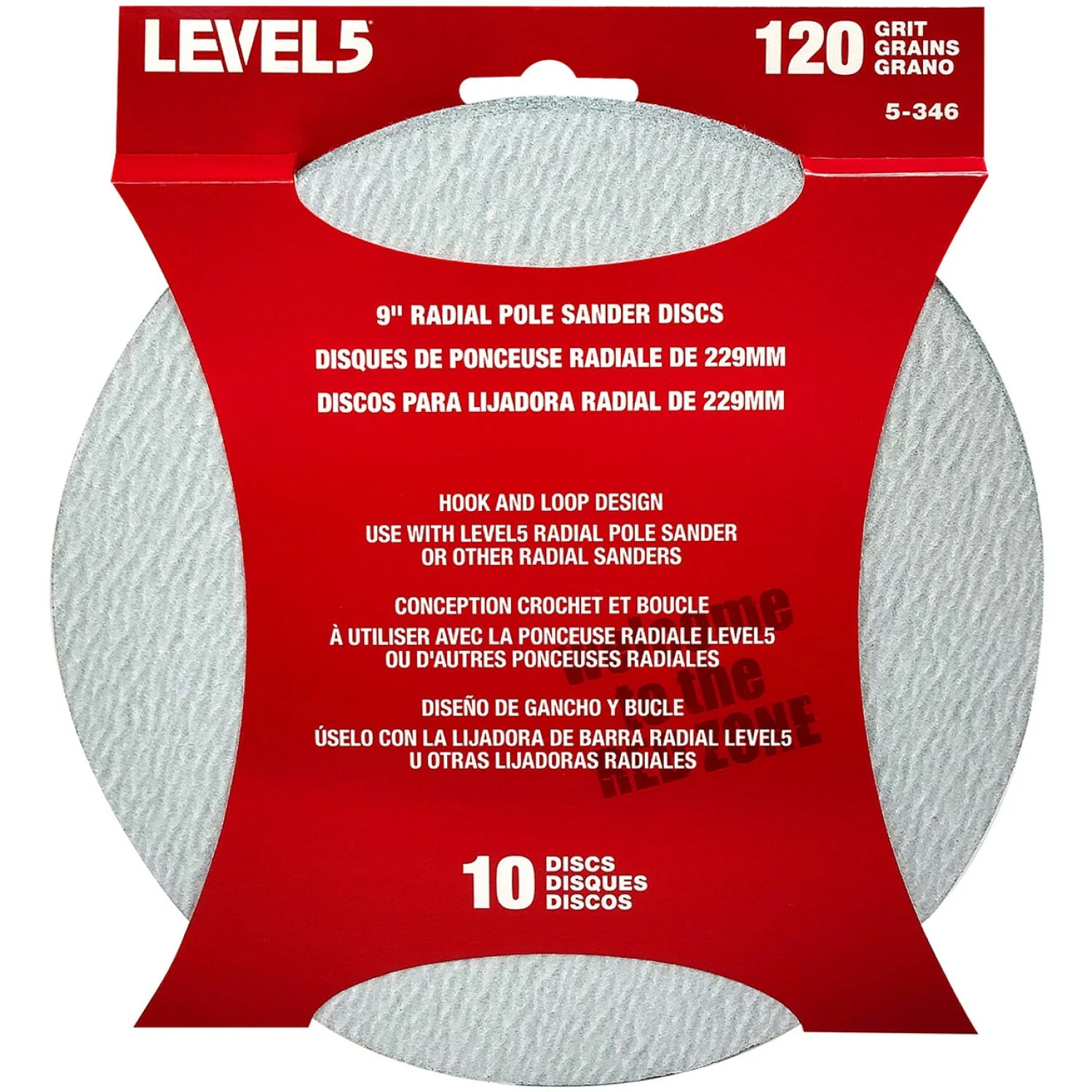 Level5 5-346 120 Grit 9 Inch Radial Sander Disc - 10 Pack - Image 3