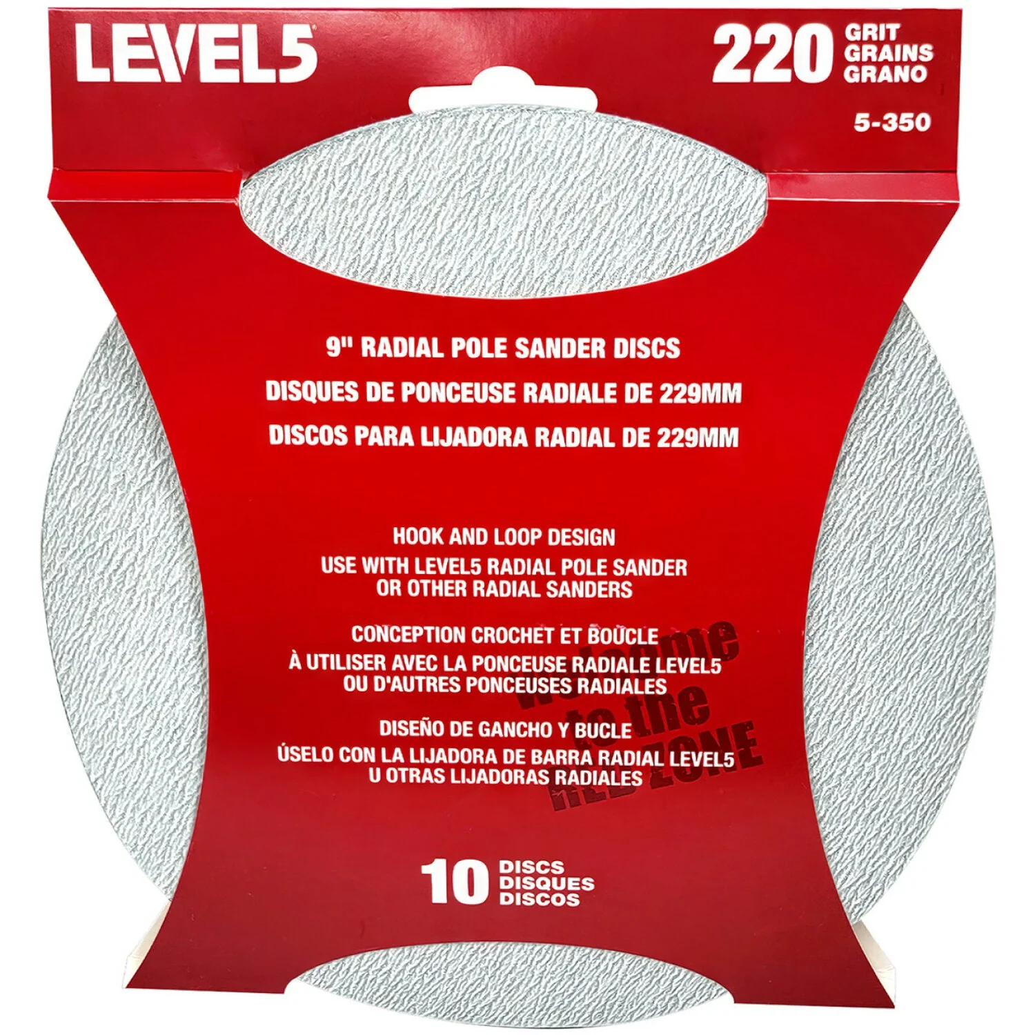 Level5 5-350 220 Grit 9" Radial Sander Disc - 10 Pack - Image 3