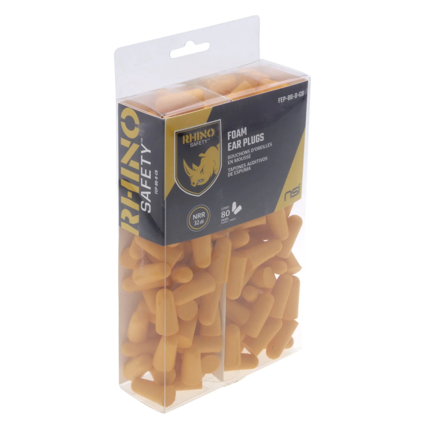 NSI FEP-80-O-CB Foam Ear Plugs with NRR of 32dB – Clear Box with 80 pairs - Image 3