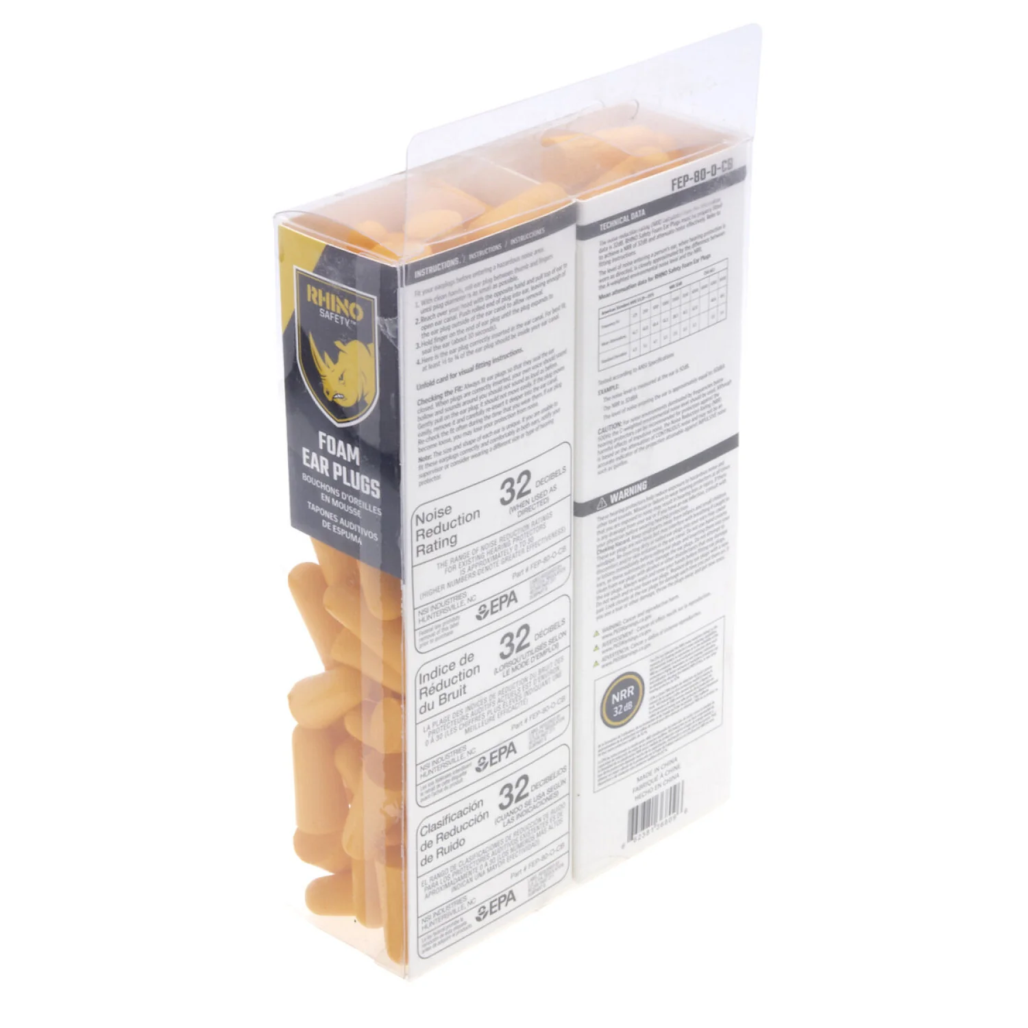 NSI FEP-80-O-CB Foam Ear Plugs with NRR of 32dB – Clear Box with 80 pairs - Image 4