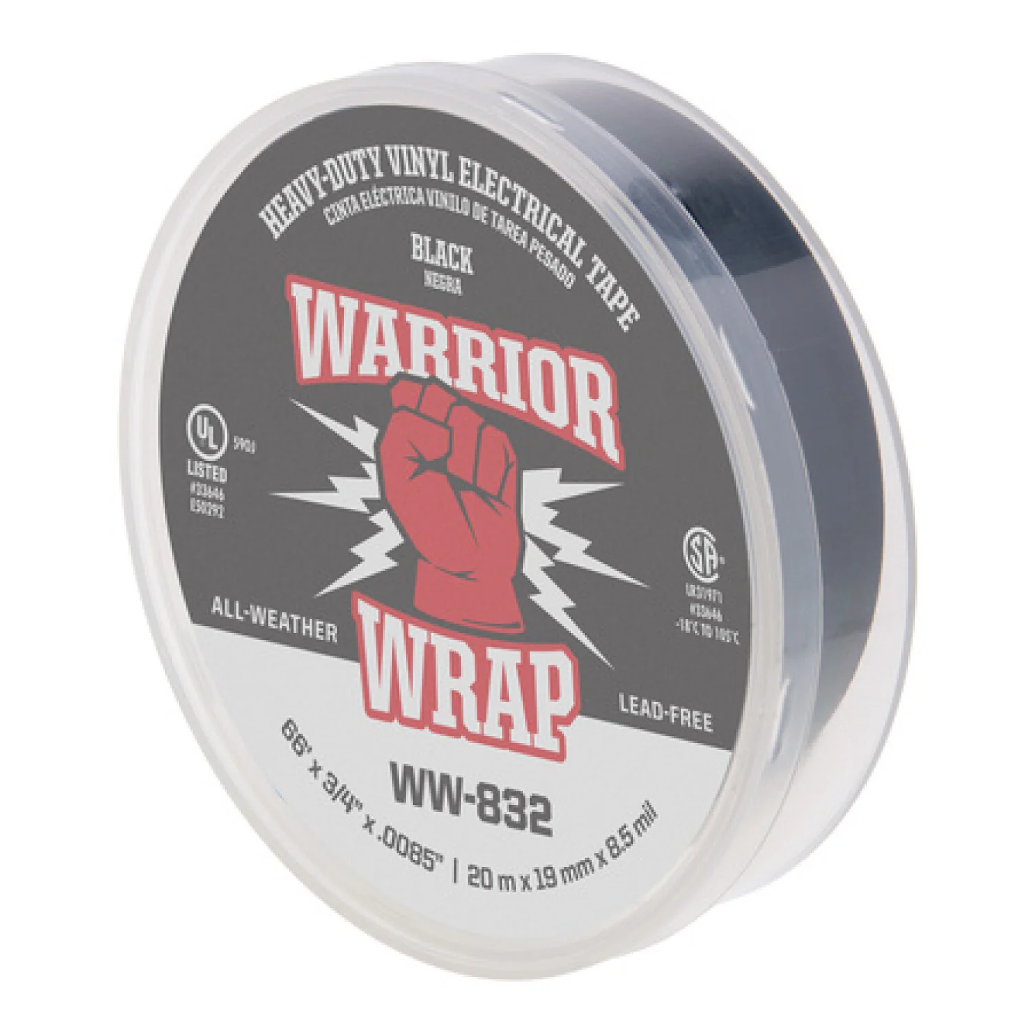NSI WW-832 Heavy Duty Black Vinyl Electrical Tape, 8.5mil, 66ft Long - Image 5