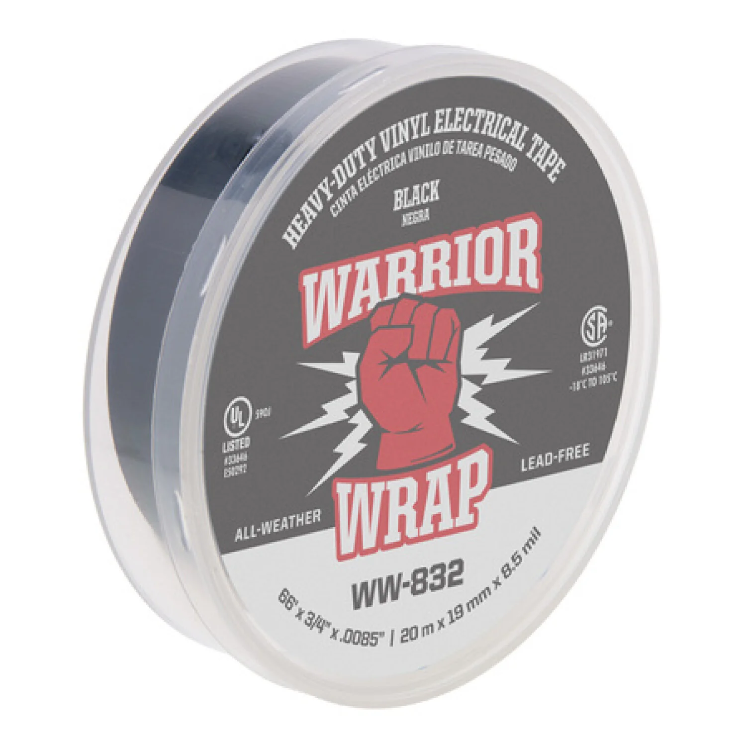 NSI WW-832 Heavy Duty Black Vinyl Electrical Tape, 8.5mil, 66ft Long - Image 6