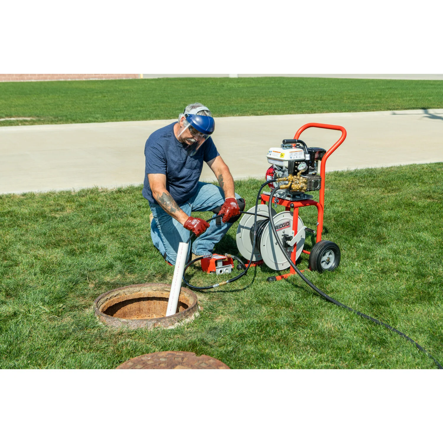 Ridgid 63882 Above With: – H-30 Cart – 110'  x 1⁄4" (33 m x 4.8 mm ) Jet Hose - Image 8