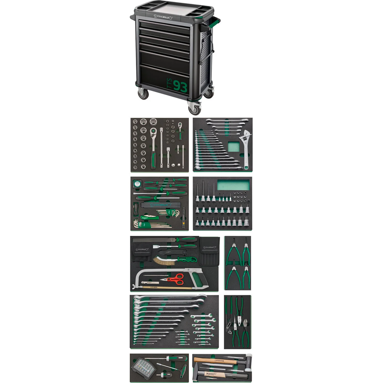 Stahlwille 98830180 Assortment Tools with Tool Trolley