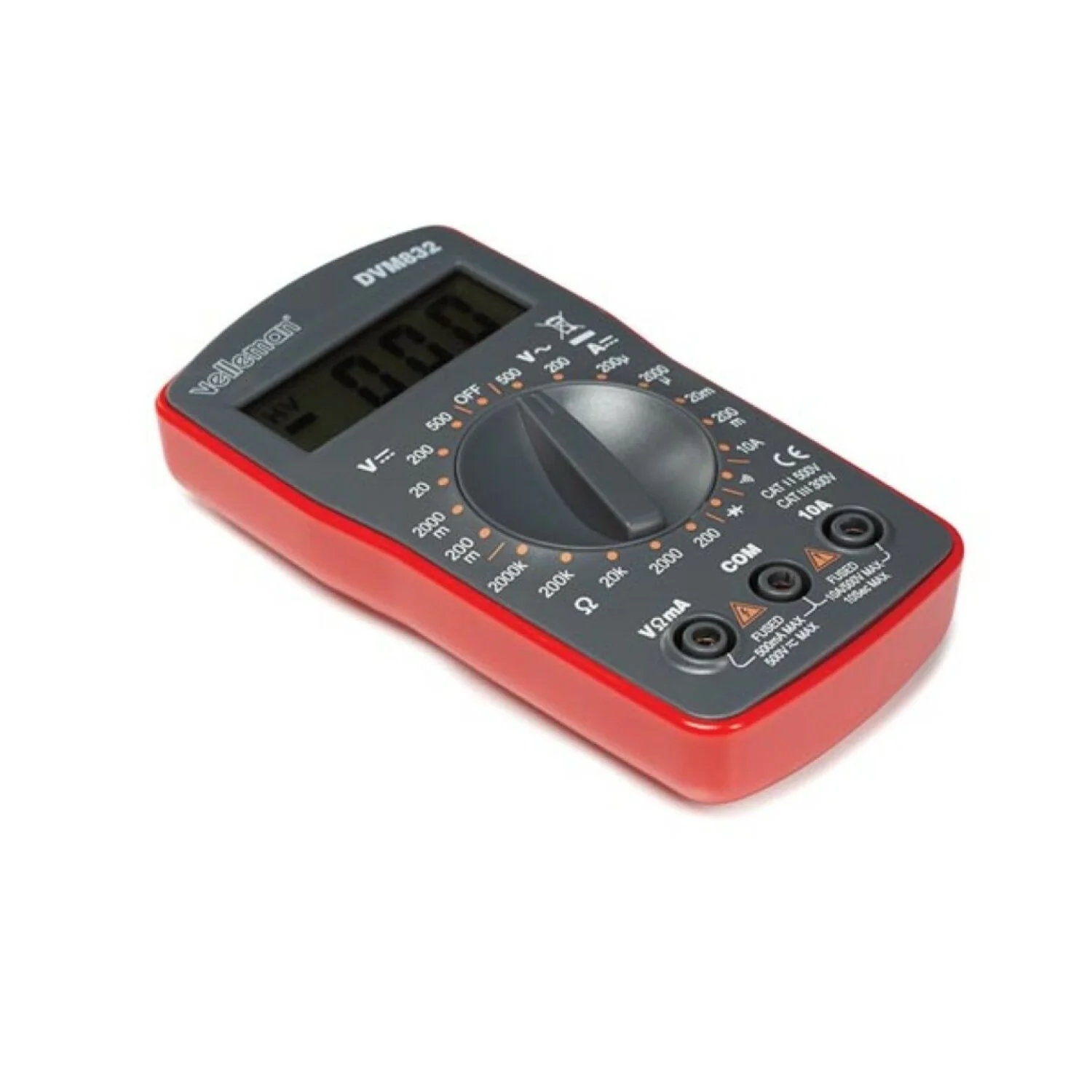 Velleman DVM832 Digital Multimeter - Cat Ii 500 V / Cat Iii 300 V - 10 A - 1999 Counts - Image 2