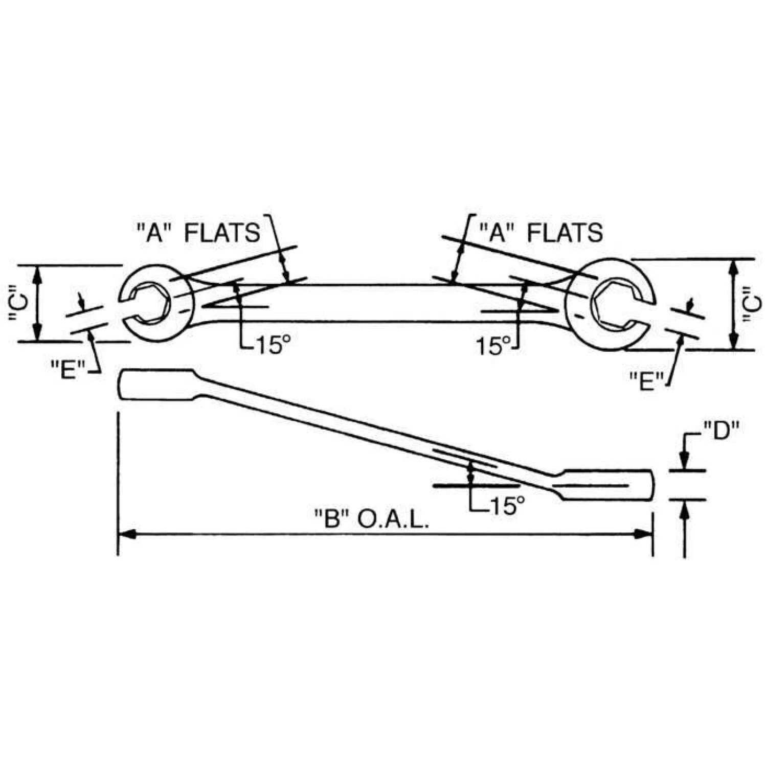 Wright Tool 1618 Flare Nut Wrench 6 Point Satin - 1/2" x 9/16" - Image 2